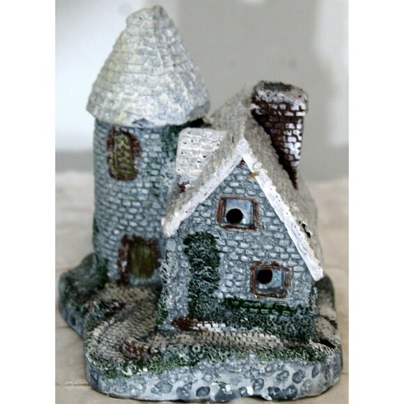 JSNY Resin Winter Gray Brick Cottage House Display Decor Christmas Flowers - Picture 4 of 7